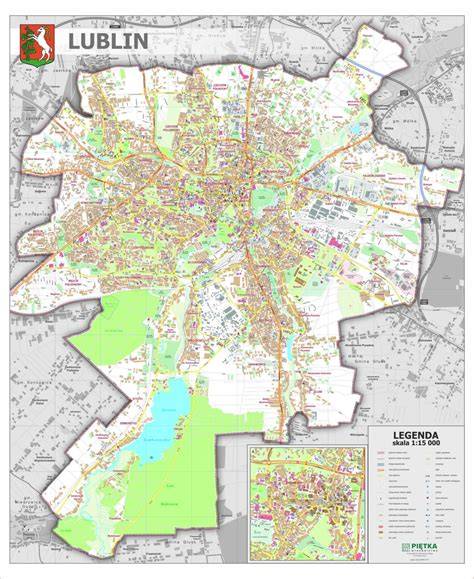 Mapa Lublina z zaznaczonym Urzędem Miasta
