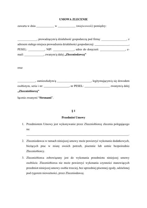 Schemat obowiązków związanych z minimalną stawką godzinową dla umowy zlecenia