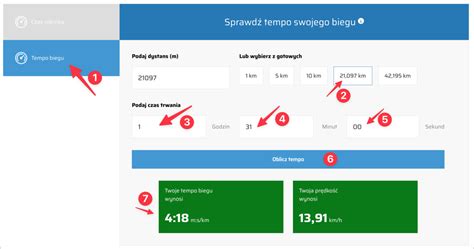 Schemat działania kalkulatora tempa biegu