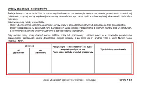 Dokumenty potwierdzające okresy składkowe