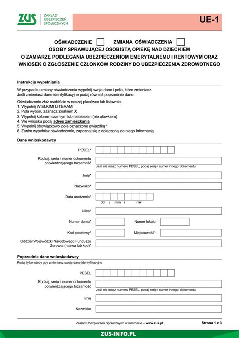 Przykładowe dokumenty do ZUS