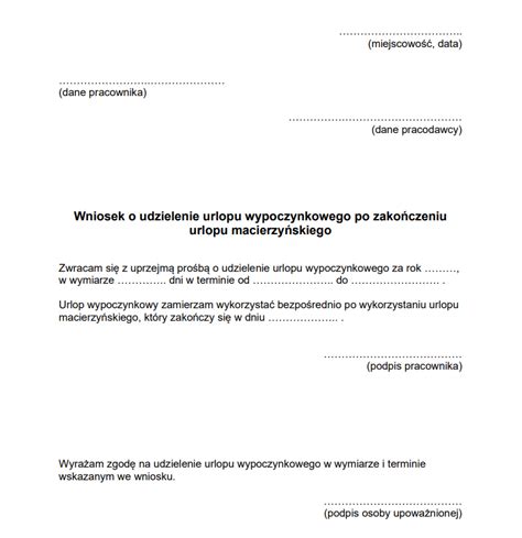 Urlop wypoczynkowy po urlopie rodzicielskim