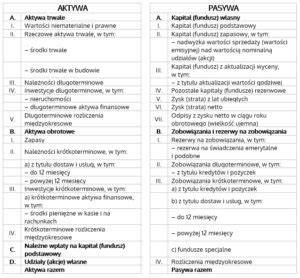 Tabela prezentująca przykładowe aktywa i pasywa funduszu inwestycyjnego wraz z obliczeniem NAV