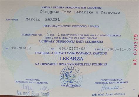 Prawo wykonywania zawodu lekarza