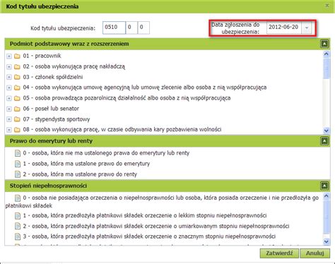 Tabela kodów tytułu ubezpieczenia ZUS