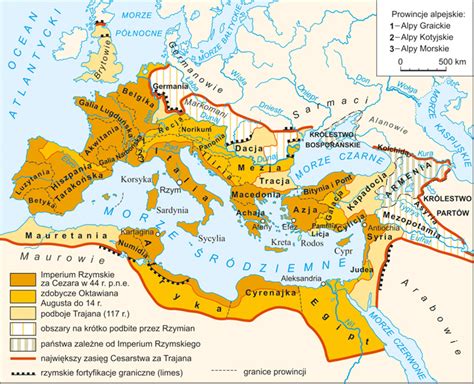 Mapa Imperium Rzymskiego za panowania Oktawiana Augusta