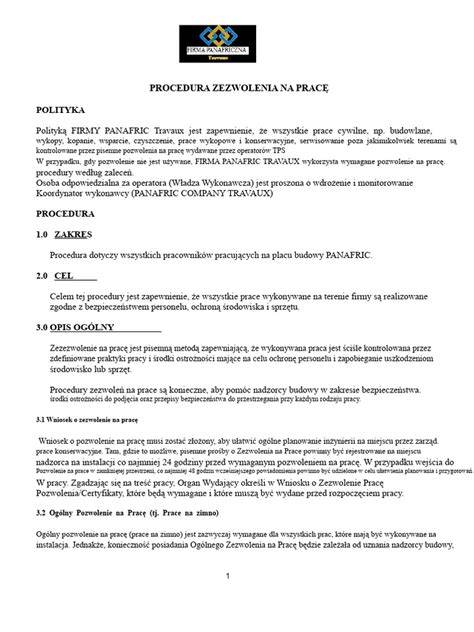 Schemat procedury uzyskiwania zezwolenia na pracę typu A
