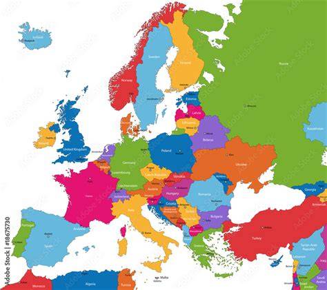 Mapa Europy z zaznaczonymi krajami popularnymi wśród Polaków szukających pracy.