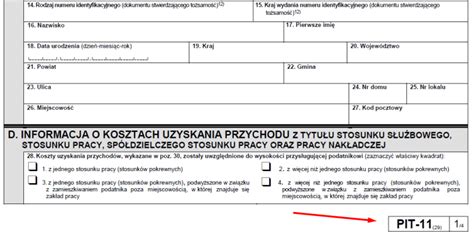 Schemat struktury formularza PIT-11