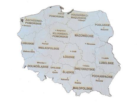 Mapa Polski z zaznaczonymi siedzibami firm pośrednictwa finansowego
