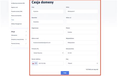 Schemat porównujący transfer, delegację i cesję domeny