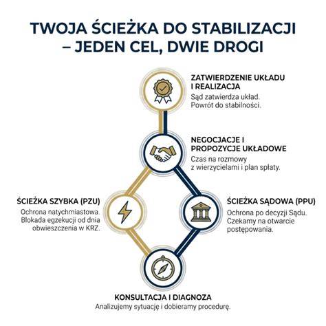 Infografika przedstawiająca ścieżkę prawną w sprawie