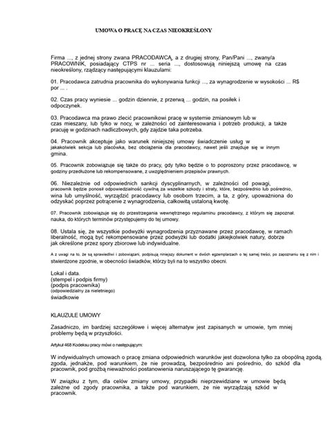 Tabela porównująca umowę o pracę na czas nieokreślony z innymi formami zatrudnienia