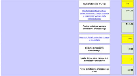 Przykładowe obliczenie wynagrodzenia chorobowego