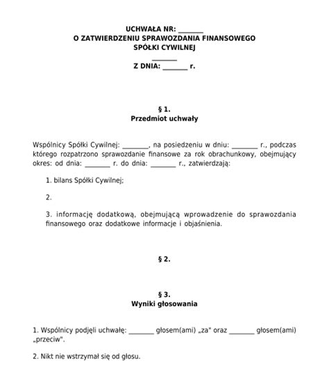Uchwała zgromadzenia wspólników