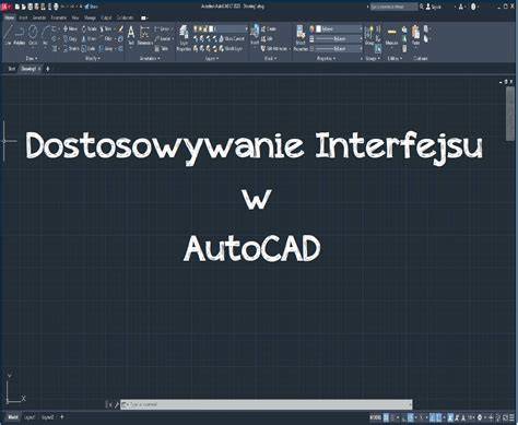 Grafika przedstawiająca interfejs programu AutoCAD z naniesionymi elementami projektowymi