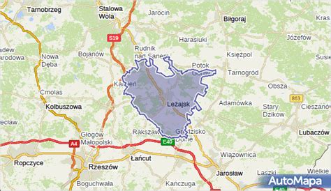 Mapa powiatu leżajskiego