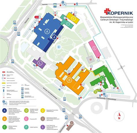 Mapa lokalizacji Wojewódzkiego Wielospecjalistycznego Centrum Onkologii i Traumatologii im. M. Kopernika w Łodzi