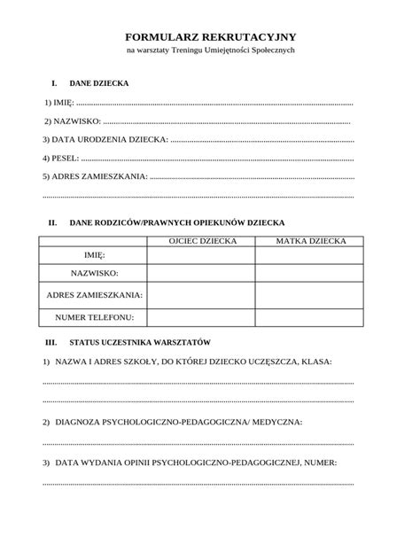 Przykładowy formularz rekrutacyjny