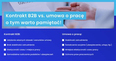 Schemat porównujący umowę o pracę i kontrakt B2B
