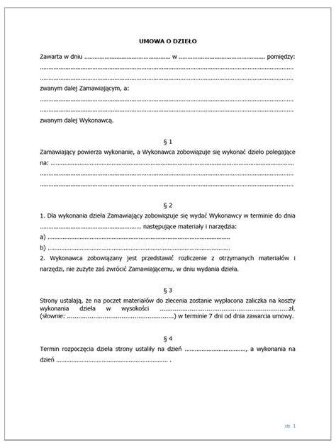 Schemat porównania umowy o dzieło i umowy zlecenia