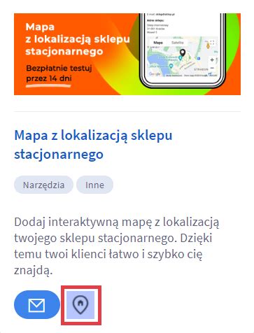 Mapa z zaznaczoną lokalizacją sklepu