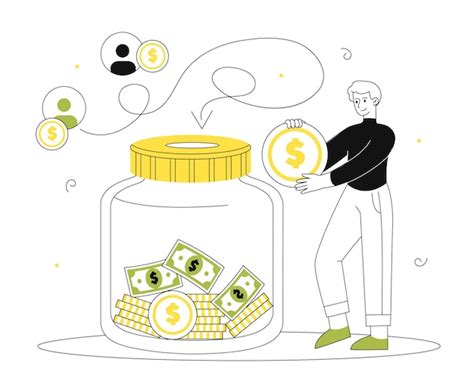 Ilustracja przedstawiająca wymianę pieniędzy lub przedmiotów między dwiema osobami.