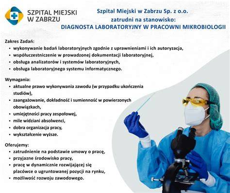 Przykładowe stanowisko pracy diagnosty laboratoryjnego
