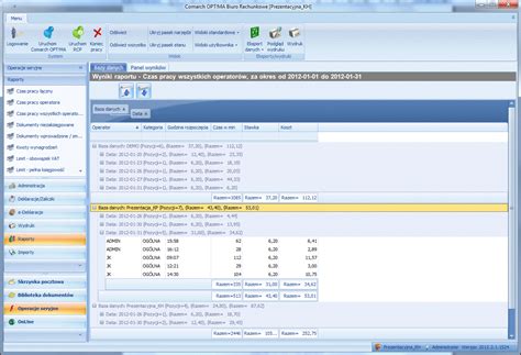Zrzut ekranu z modułu rozliczania delegacji w Comarch ERP Optima