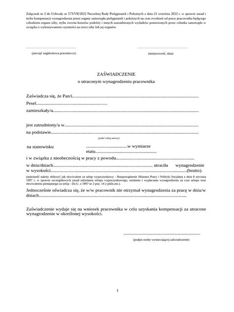 Wzór zaświadczenia o martwym urodzeniu