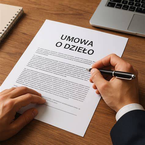 Schemat porównujący umowę o dzieło i umowę zlecenia