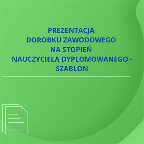 Struktura prezentacji dorobku zawodowego nauczyciela