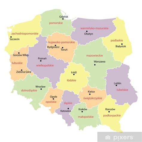 Mapa województw objętych ofertą pracy