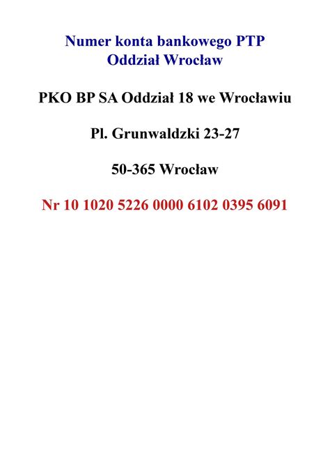 Numer konta bankowego Okręgowej Izby Pielęgniarek i Położnych w Pile