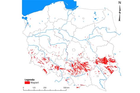 Mapa Polski z zaznaczonymi obszarami o najwyższym stężeniu smogu