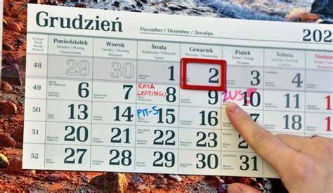 Grafika przedstawiająca kalendarz z zaznaczonymi terminami przedawnienia roszczeń o urlop