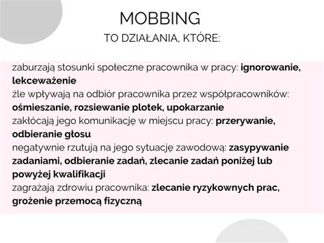 Przykłady dowodów w sprawie o mobbing
