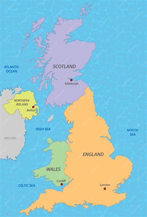 Mapa przedstawiająca Wielką Brytanię z zaznaczonym Londynem