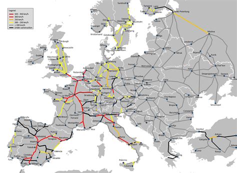 Mapa Europy z zaznaczonymi trasami transportu