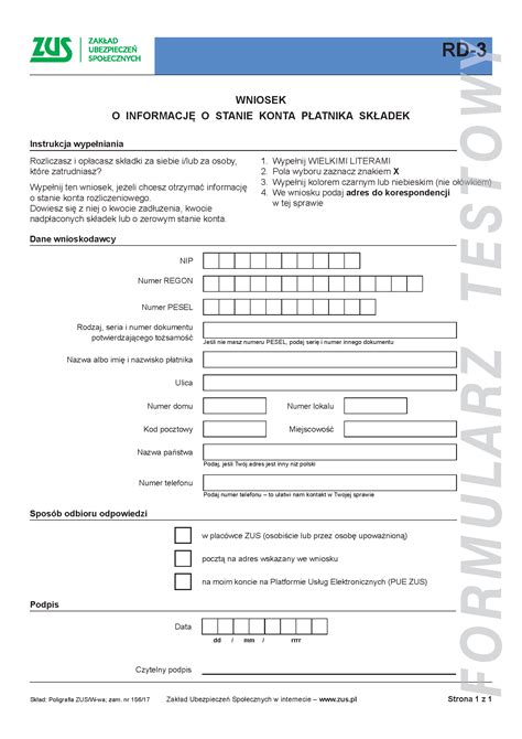 Formularze ZUS