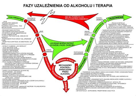 Grafika przedstawiająca proces leczenia alkoholizmu