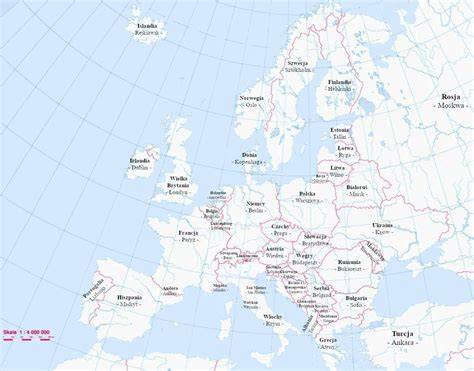 Mapa Europy z zaznaczonymi krajami testującymi czterodniowy tydzień pracy