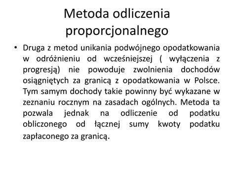 Schemat rozliczenia dochodów z zagranicy metodą proporcjonalnego odliczenia