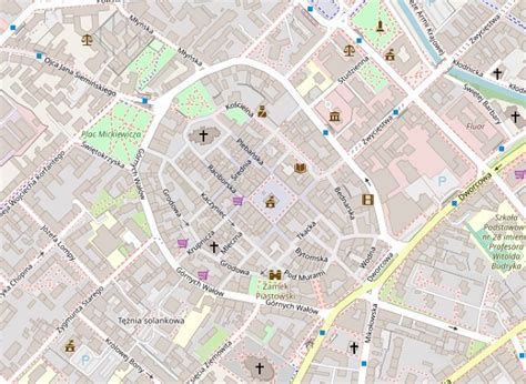 Mapa Gliwic z zaznaczonymi strefami przemysłowymi