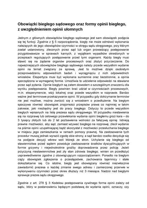 Dokumentacja opinii biegłego sądowego