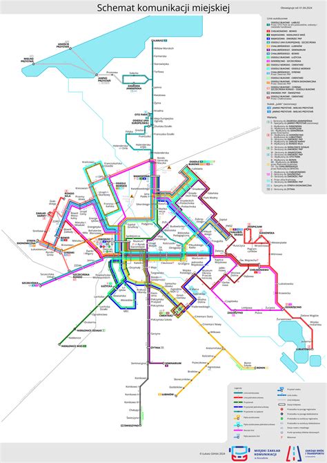Mapa komunikacji miejskiej Torunia