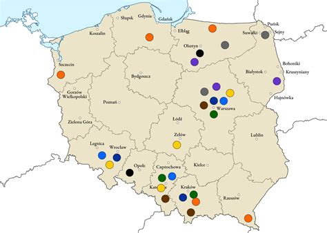 Mapa pokazująca kraje pochodzenia cudzoziemców najczęściej zatrudnianych w Polsce