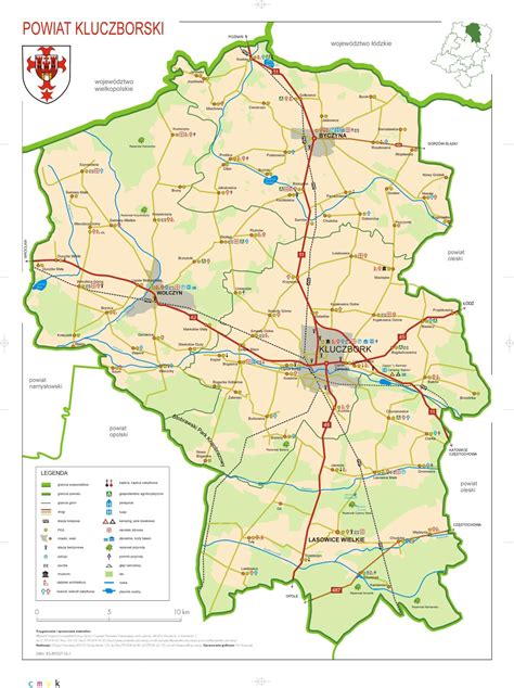 Mapa powiatu kieleckiego z zaznaczonymi terenami rolniczymi