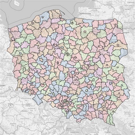 Mapa Polski przedstawiająca stopę bezrobocia według powiatów