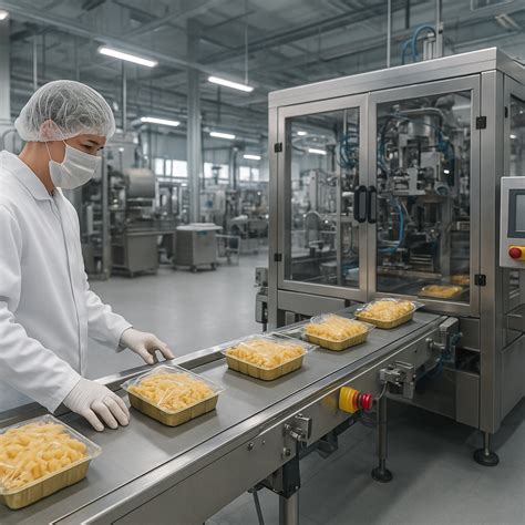 Linia produkcyjna w zakładzie mleczarskim